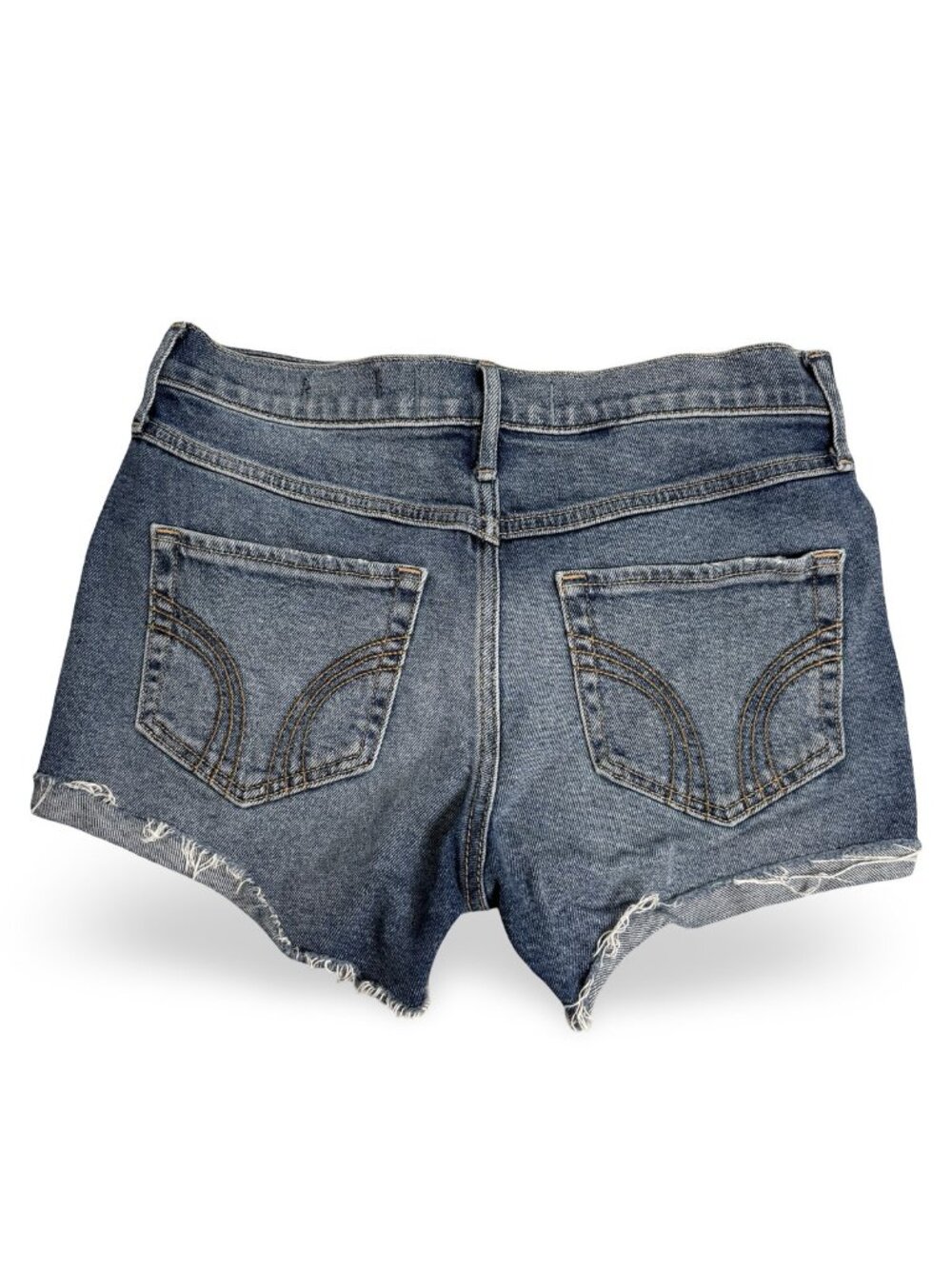 Hollister High Rise Short-Short Stretch Denim Jean Shorts Juniors 5 Blue Cutoff - Picture 2 of 11